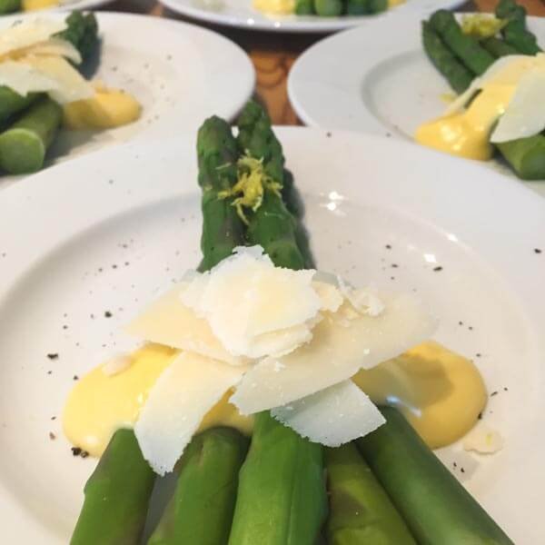 Asparagus with Hollandaise and Parmesan